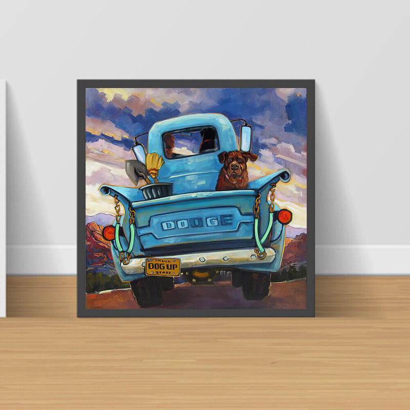 5D DIY Blue Truck Full Round Drill Diamond Painting Kit Artwork Handicraft Newly