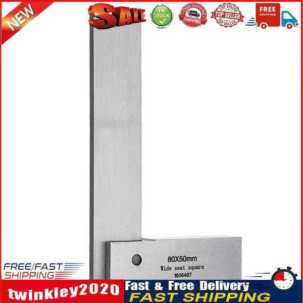 Machinist Square 90 Degree Right Angle Ruler Precision Measure (80x50mm) Newly