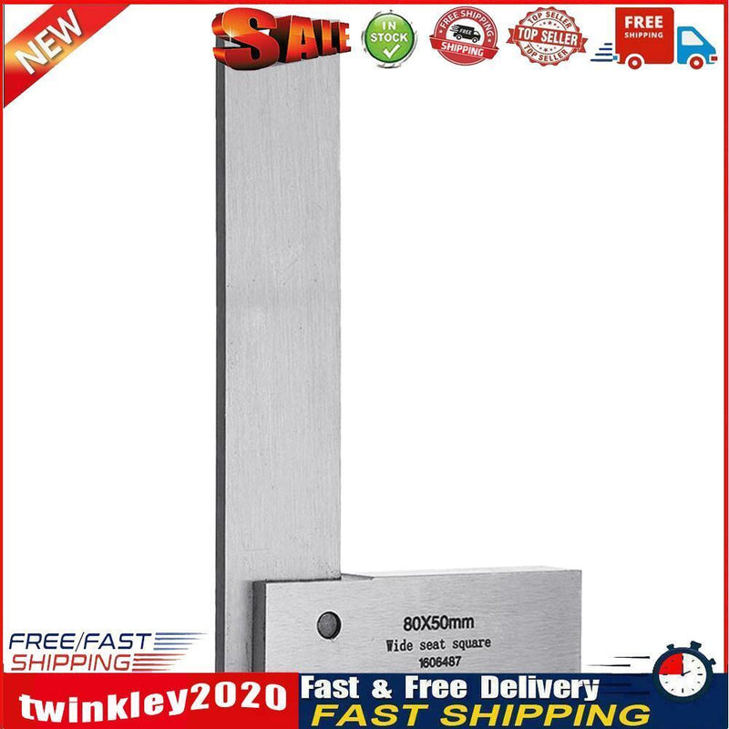 Machinist Square 90 Degree Right Angle Ruler Precision Measure (80x50mm) Newly