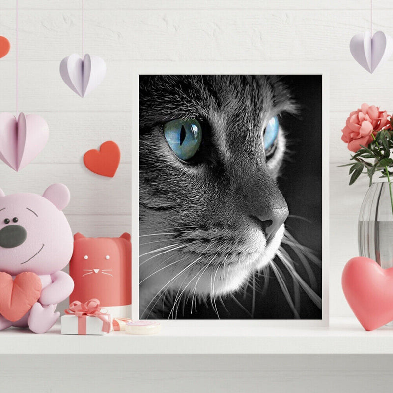 Cat Frameless Picture Oil Paint By Numbers Hand Painted Picture for Bedroom