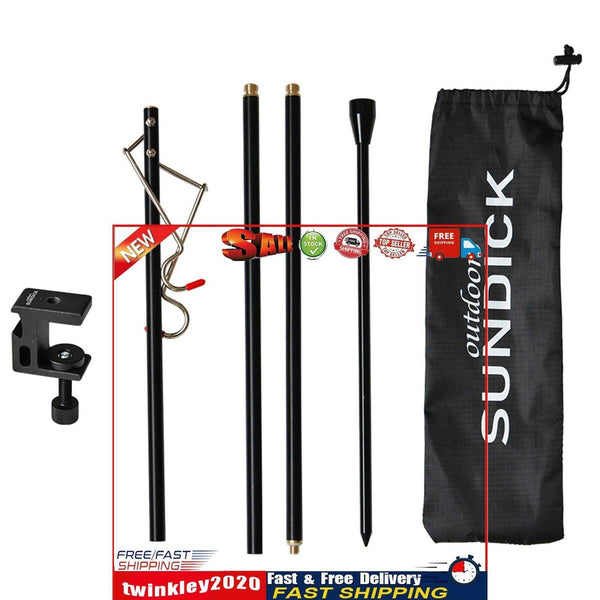 Folding Lantern Post Pole - Collapsible Hanging Light Stand Holder Hook Newly