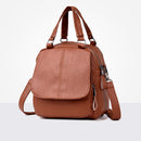 Ladies Casual PU Leather Messenger Handbag Rucksack Shoulder Bag Backpack