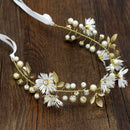 Floral Garland Bride Flower Hairband Crystal Crown Headband Daisy Headwear