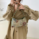 Fashion Women Oil Painting Print Underarm Bag Casual Ladies Small Shoulder Bags