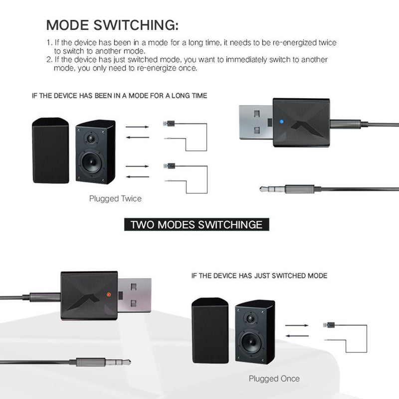 Bluetooth-compatible 5.0 Audio Receiver Transmitter 3.5mm AUX Stereo Adapte