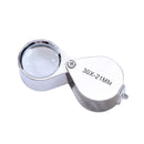 Portable 30X Times Magnifier Glass 30X21MM Metal Tray Determine Precise Glasses Schmuc