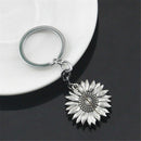 Flower Open Locket Car Keyring Sunflower Keychain You Are My Sunshine Pendant