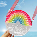 Push Bubble Rainbow Cloud Shoulder Bag Pendant Decompression Toys for Kids