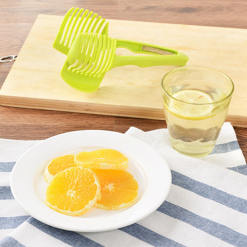Plastic Potato Tomato Slicer Kitchen Slice Assistant Fruit Cutting Holder