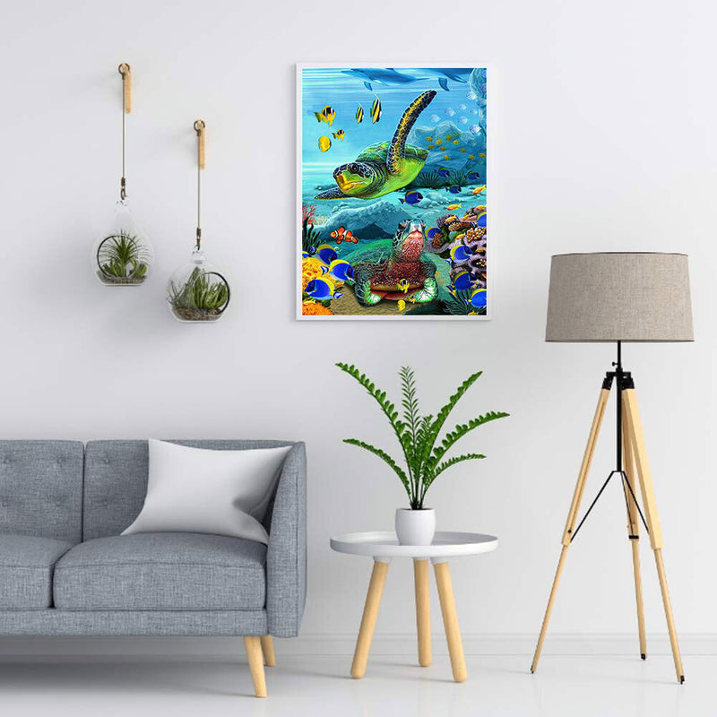 Sea Turtle DIY Diamond Painting Kits Full Round Drill Home Wall Decor (V2407)