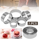 5pcs Stainless Steel Round Dumplings Cutter Shaped Dough Tool Kitchen Gadge