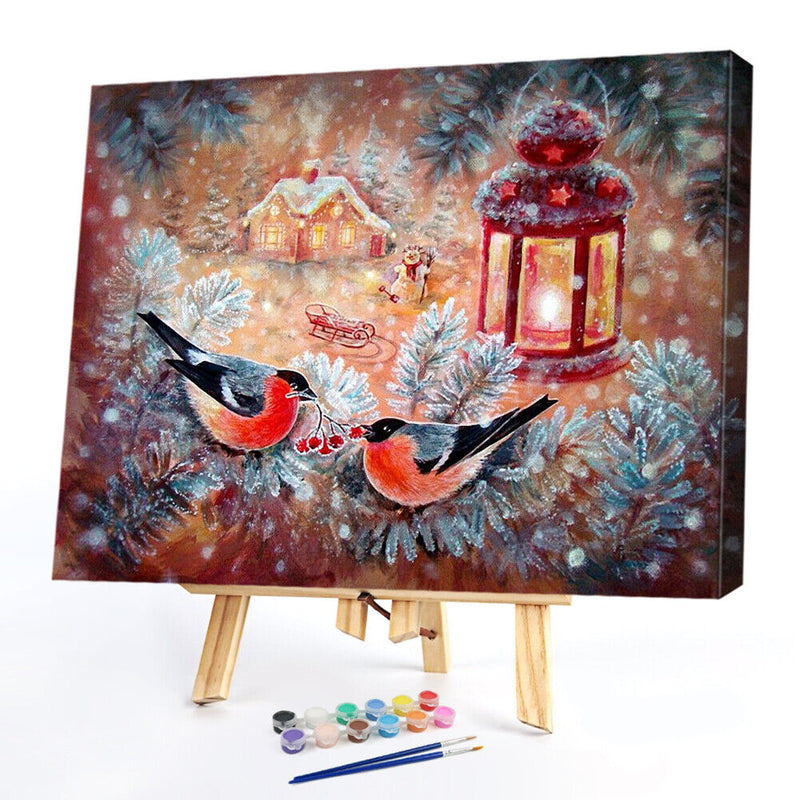 Frameless Dessert House Oil Paint By Numbers DIY Kit Handmade Drawing On Canvas