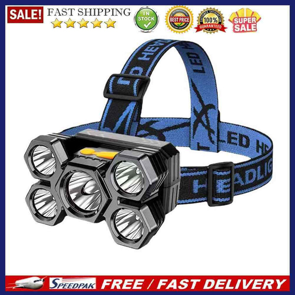 Portable 5 LED Headlamp Waterproof 500LM Flashlight Headlight for Riding Running