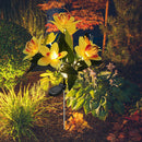 2x LED Solar Garden Orchid Light Waterproof Landscape Fence Decor (Yellow) Newly