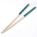 1 Pair Anti-slip 5A Music Band Maple Wood Oval Tip Drum Sticks (Green) Newly