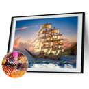5D DIY Full Drill Diamond Painting Sailboat Embroidery Mosaic Craft Kit Wall Art
