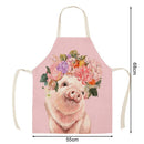 Kitchen Pink Aprons for Women Men Household Piggy Aprons Linen Cook Tablier