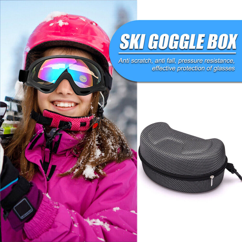 Ski Goggles Case Travel Skiing Glasses Storage Box Carrying Zipper Holder Tool
