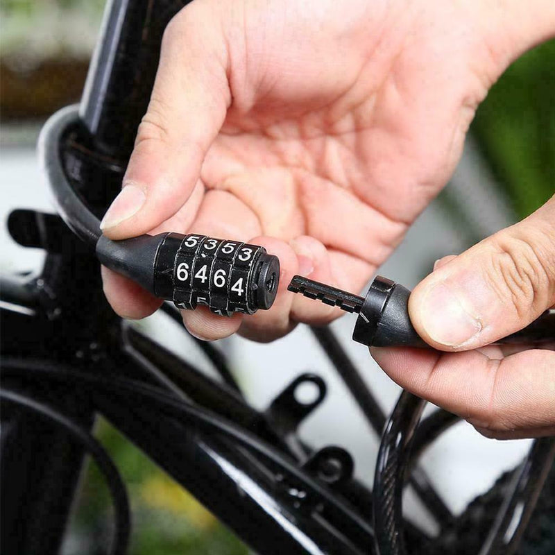 Cycling Security 4-Digit Combination Password Bike Chain Lock Bicycle Cables E3J