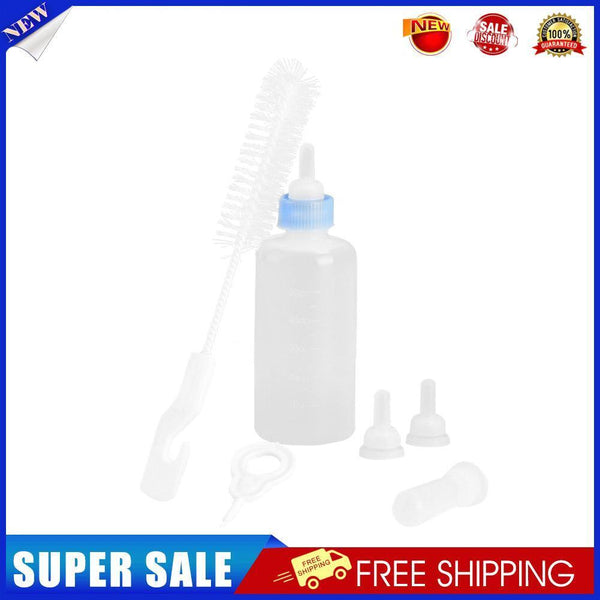 Puppy Feeding Bottle Set Pet Dog Cat Nursing Feeder w/Brush Pacifier (Blue)