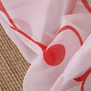 Transparent Voile Floral Print Curtains Bedroom Window Door Curtain (Red)