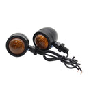 1 Pair Mini Retro Motorcycle Turn Signal Lights 1-Wire Amber Motorbike Blinkers