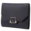 Women Wallets Leather Card Holder Money Bag Short Coin Purse Clutch (Black)