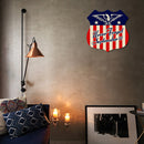 Shield American Flag Retro Metal Plate Tin Sign Plaque Poster Wall Decor