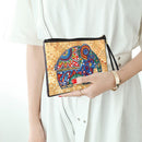 DIY Elephant Special Shaped Diamond Painting Wristlet Clutch Zipper Wallet Newly