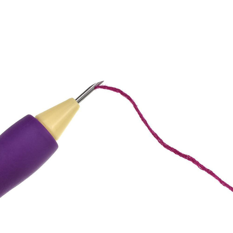 Embroidery Pen Needle Stitches Weaving Tool Sewing Kit Accessory (Purple) Newly