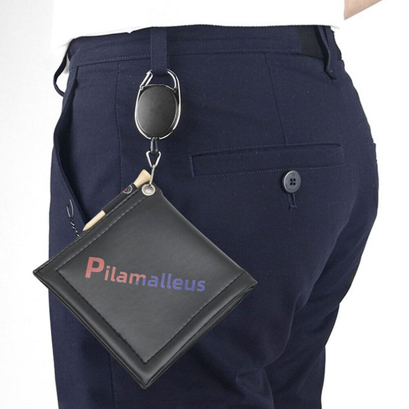 Golf Ball Cleaning Towel Sports Golf Club Head Wiping Cloth Cleaner (Black)