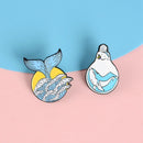 Whale Lapel Pin Corsage Collar Badge Enamel Cartoon Brooch "I Love You 3000"