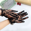 Black Sun Protection Women Lace Gloves Gloves Bride Mittens Driving Gloves