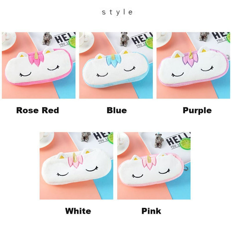 Zip Box Cosmetic Unicorn Pen Bag Makeup Pouch Coin Purse Plush Pencil Case