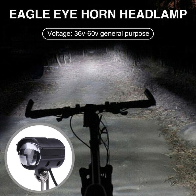 2pcElectric Bike LED Front Light EScooter Bicycle Waterproof Horn Headlamp