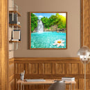 5D DIY Diamond Painting Kits Full Round Drill Lotus Waterfall Mosaic