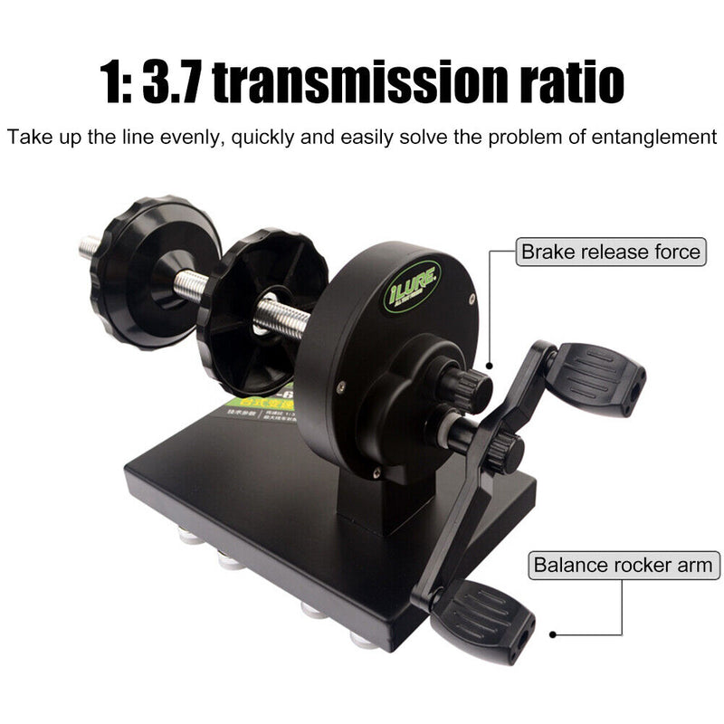 Fishing Reel Line Winder with Suction Cup Fishing Wire Spooling Winding System