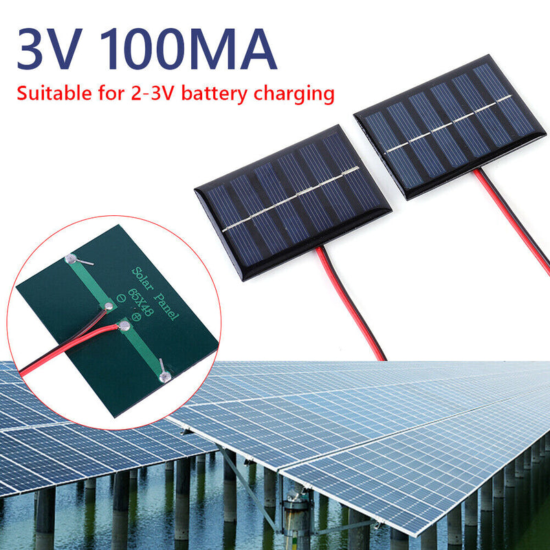 1pc/2pcs Mini Solar Panel Polycrystalline Silicon 1W 3V 100MA DIY Solar Cha