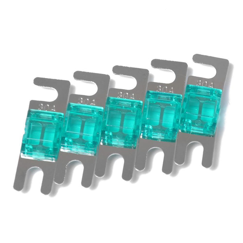 5pcs Nickel Plated Car Audio 32V AFS Mini ANL Fuses Auto Stud Fuses (30A)