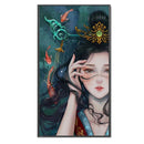 Full Embroidery DIY Canvas Stamped 11CT Cross Stitch Goldfish Fairy Kit Craft