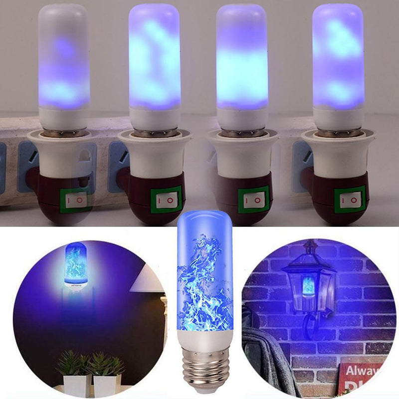 LED Flame Bulb Light Simulation Flickering Flame Atmosphere Lamp (Blue)