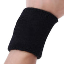 1 Pair Sweatband Towel Hand Band Gym Tennis Wristbands Wrist Support(Black)