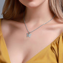 Metallic Butterfly Women Necklace Pendant Clavicle Chain for Valentine Day Gi