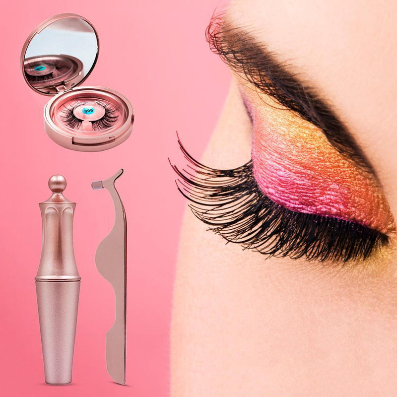 Long Lasting Liquid Eyeliner Easy to Wear Magnetic False Eyelashes Tweezer Se