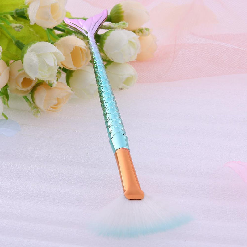 1pc Soft Gradient Makeup Fan Brush Powder Blush Foundation Cosmetic Tool(S)