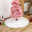 Pure White Hairy Christmas Plush Tree Skirt Home Party Decor Crafts (90cm)