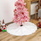 Pure White Hairy Christmas Plush Tree Skirt Home Party Decor Crafts (90cm)