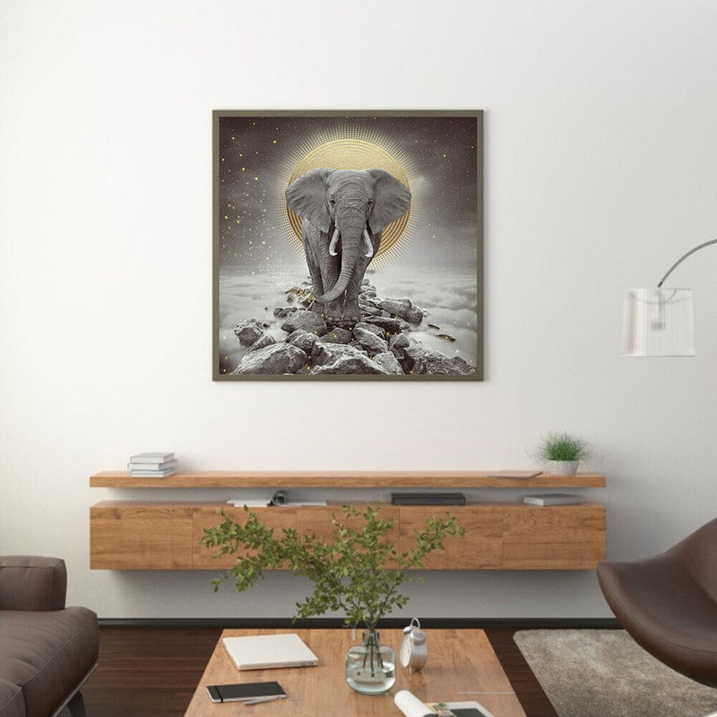 5D DIY Diamond Painting Kits Full Round Drill Moonlight Elephant Mosaic Gift (2)