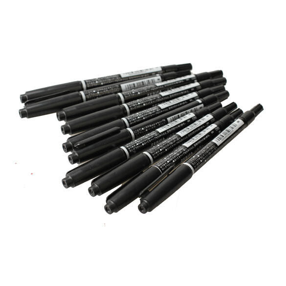 Heads 10PCS Fine Double Marker Marker Waterproof Nib Black hv2