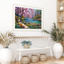 Frameless Oil Paint By Numbers River Flower Trees DIY Canvas Picture Kit